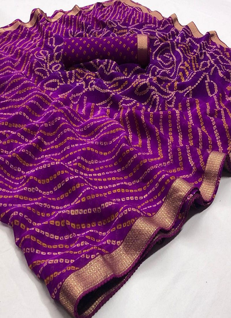 Rajyog Bandhej Latest New Chiffon Regular Wear Sarees Collection
